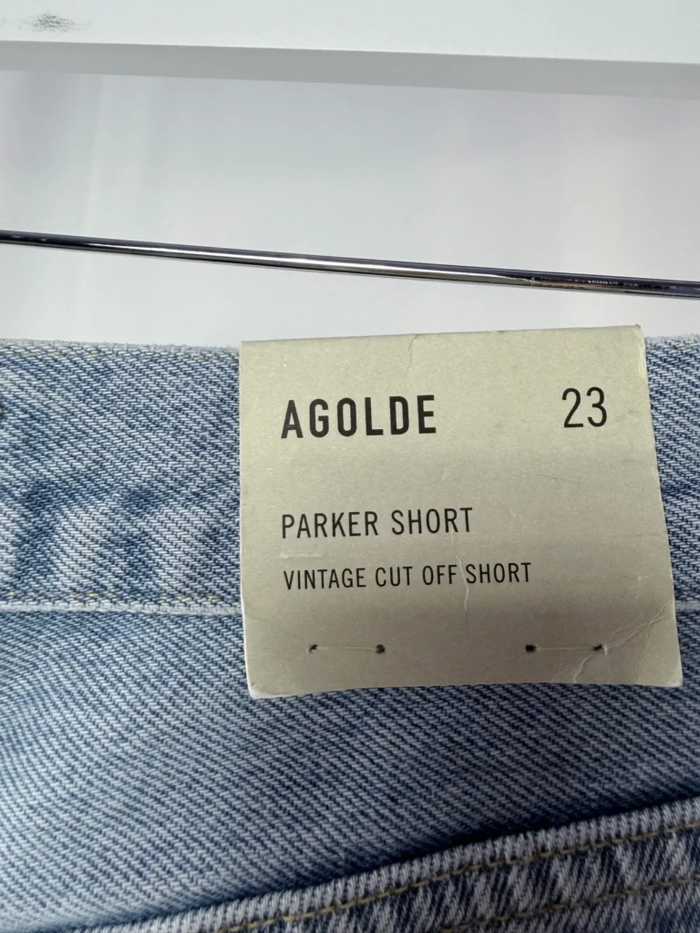 NWT AGOLDE Parker Vintage Cut Off‎ Short in Swapmeet Blue Size 23
